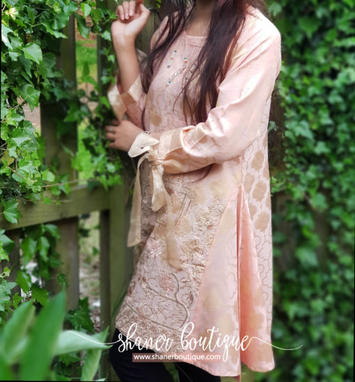 Beautiful Pink Kurta with bow arms (UB-K-08) - Image 8