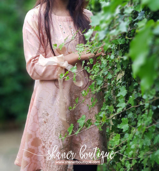 Beautiful Pink Kurta with bow arms (UB-K-08) - Image 7