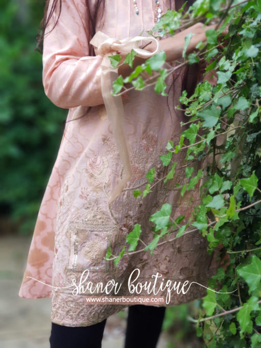 Beautiful Pink Kurta with bow arms (UB-K-08) - Image 6