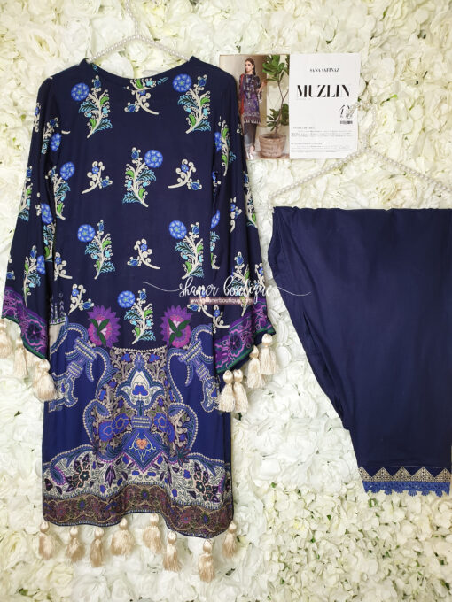 Sana Safinaz 3pc suit (4A Winter Muzlin 19) - Image 11