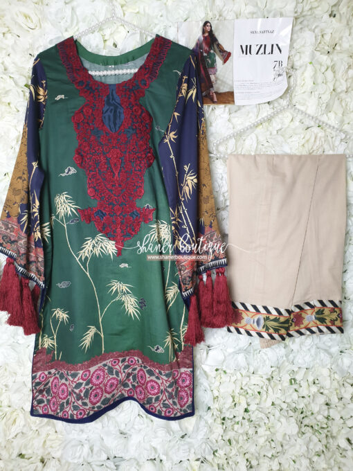 Sana Safinaz 3pc suit (7B Winter Muzlin 19) - Image 8