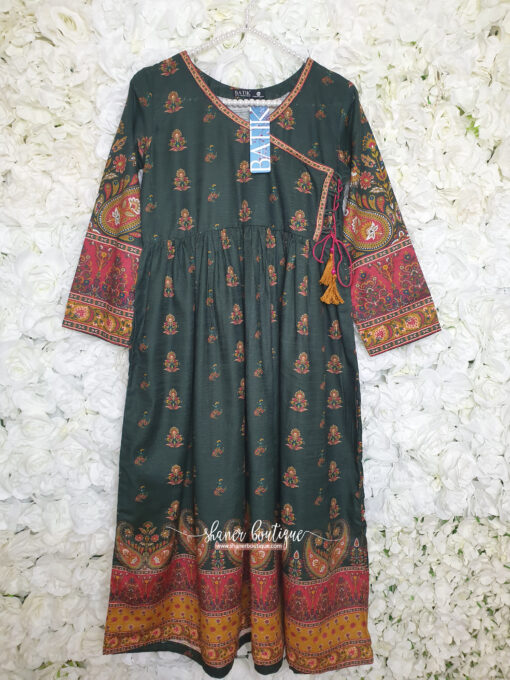 Batik frock 1pc (Dig. Green Stone) - Image 5