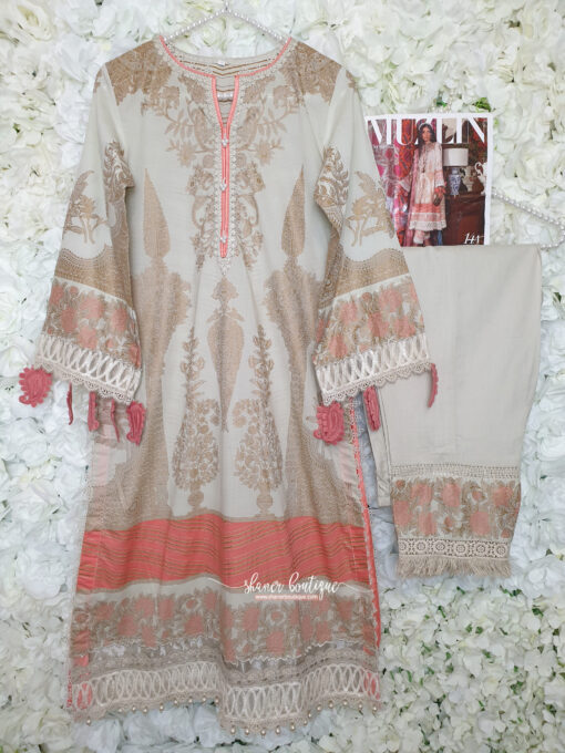 Sana Safinaz 3pc suit (14A Muzlin 21) - Image 9