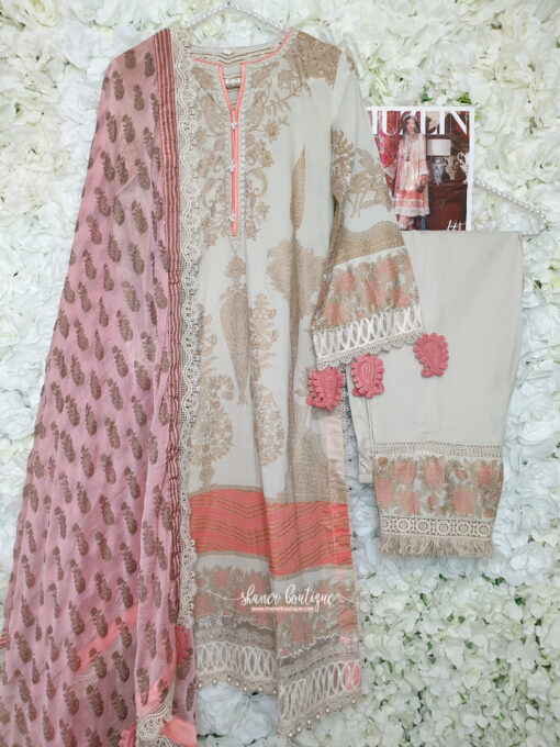 Sana Safinaz 3pc suit (14A Muzlin 21) - Image 7