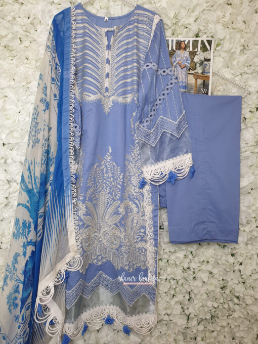 Sana Safinaz 3pc suit (17B Muzlin 21) - Image 7