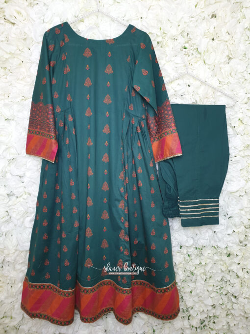 Batik kurta and trousers 2pc (Dig. Green Gem 2Pc) - Image 6