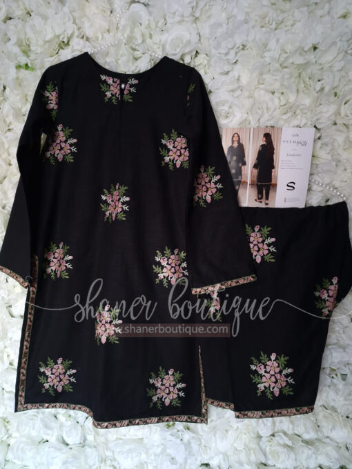 Iznik black 2pc suit (FLORAL MIST) - Image 2