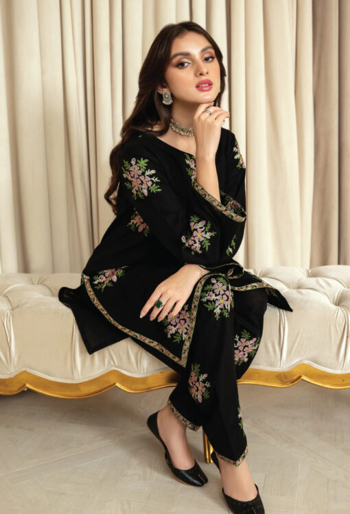 Iznik black 2pc suit (FLORAL MIST) - Image 10