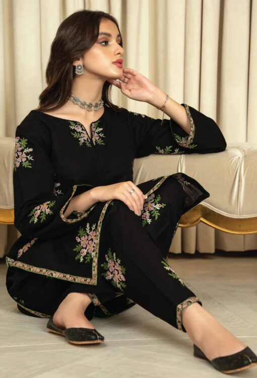 Iznik black 2pc suit (FLORAL MIST) - Image 12