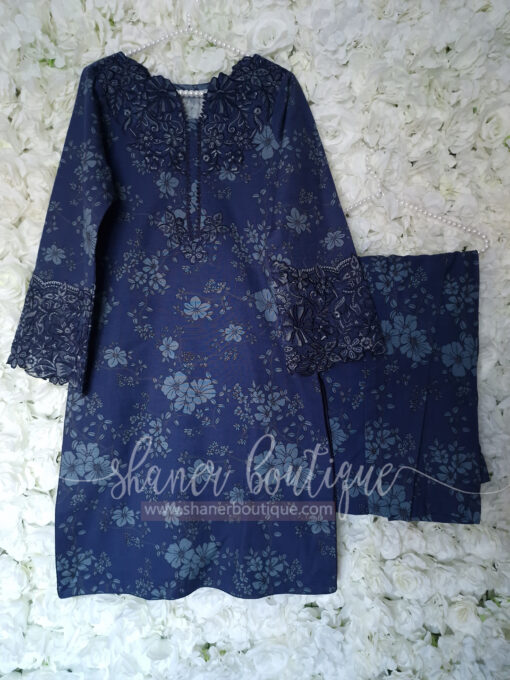 Baroque 3pc khadder blue suit (BA-59) - Image 3