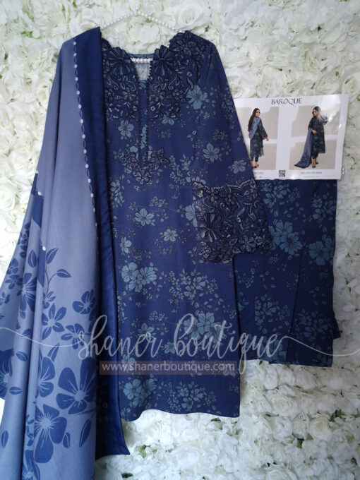 Baroque 3pc khadder blue suit (BA-59) - Image 2