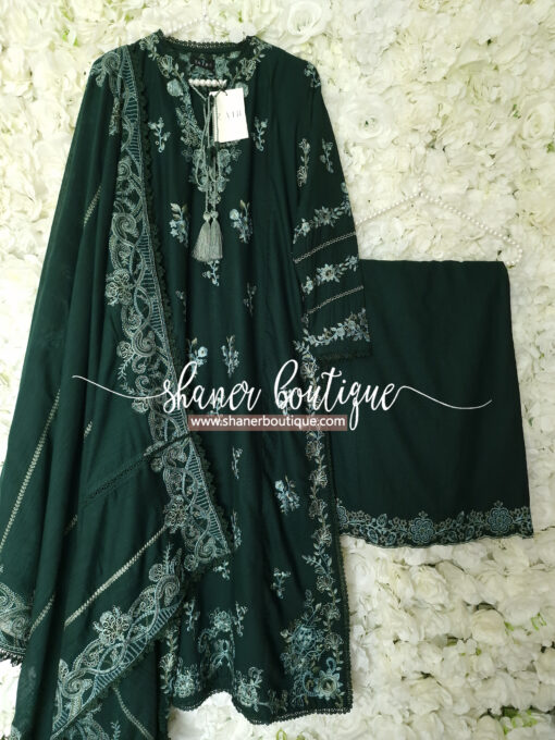 Zaib pret 3pc suit (Emerald Green) - Image 2