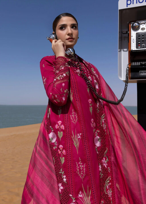 Crimson Luxury lawn 3pc suit Once Upon A Flower - D9 A (CR-11) - Image 12