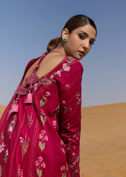 Crimson Luxury lawn 3pc suit Once Upon A Flower - D9 A (CR-11) - Image 13