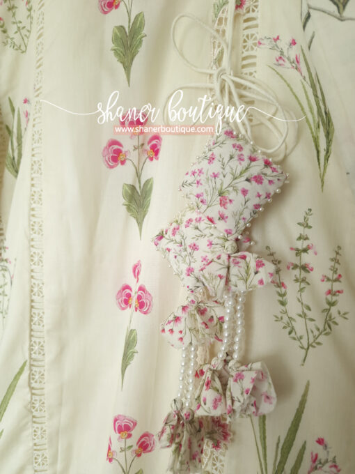 Crimson Luxury lawn 3pc suit Once Upon A Flower - D9 B (CR-12) - Image 4