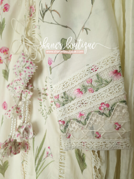 Crimson Luxury lawn 3pc suit Once Upon A Flower - D9 B (CR-12) - Image 6