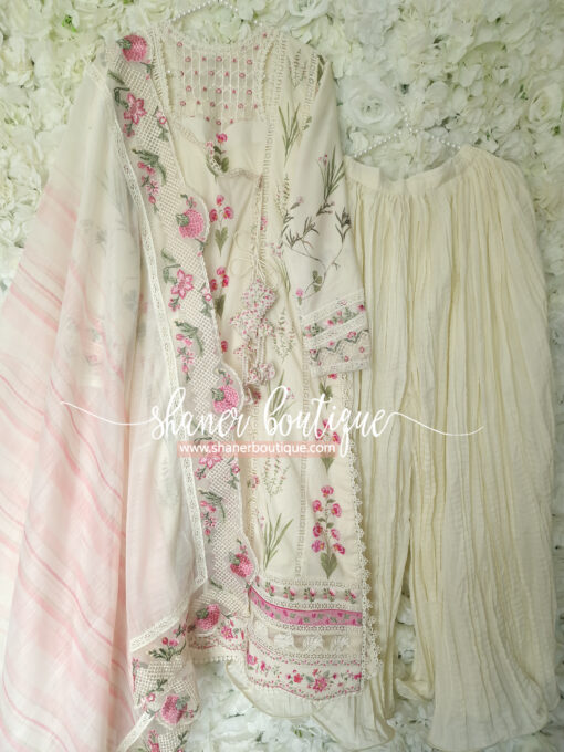 Crimson Luxury lawn 3pc suit Once Upon A Flower - D9 B (CR-12) - Image 2