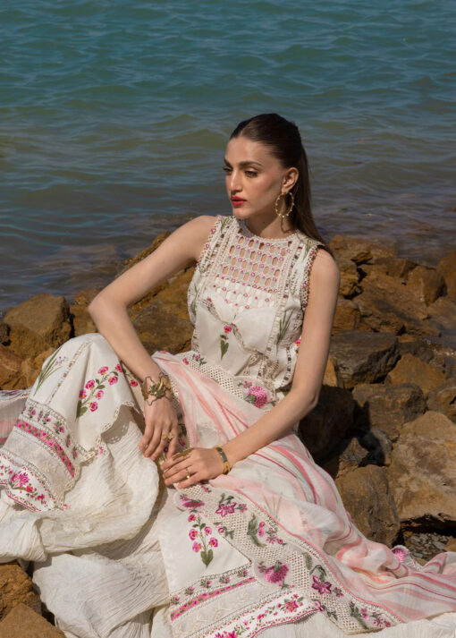 Crimson Luxury lawn 3pc suit Once Upon A Flower - D9 B (CR-12) - Image 12