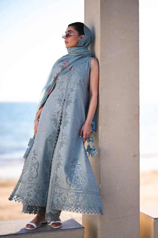 Zaib 3pc suit (SONA 1: OCEAN MIST LUXURY LAWN EMBROIDERED SET)