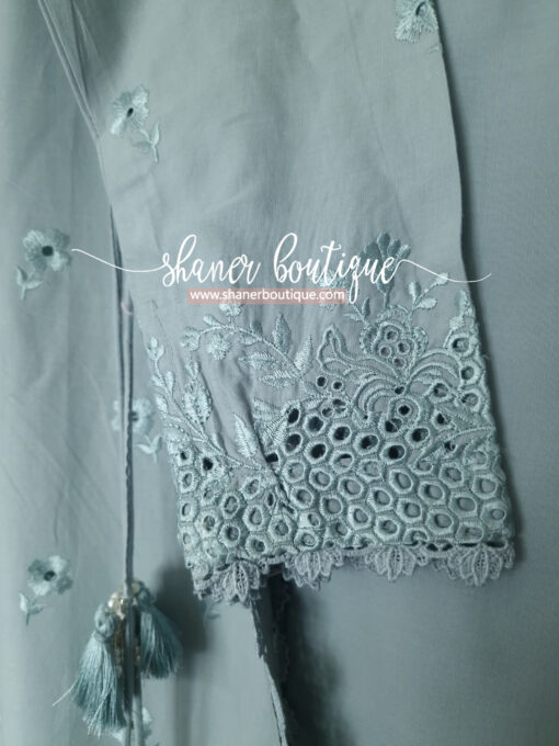 Zaib 3pc suit (SONA 1: OCEAN MIST LUXURY LAWN EMBROIDERED SET) - Image 5