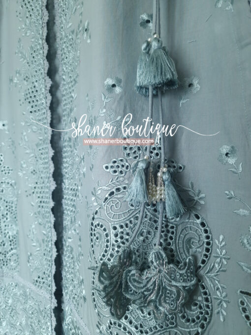 Zaib 3pc suit (SONA 1: OCEAN MIST LUXURY LAWN EMBROIDERED SET) - Image 7