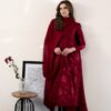 Zaib 3pc suit (MAROON LUXURY EMBROIDERED LAWN 3PCS SET)